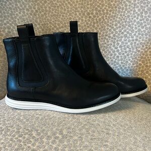 Cole Haan booties; Black Leather ; Womens size 6; Good condition